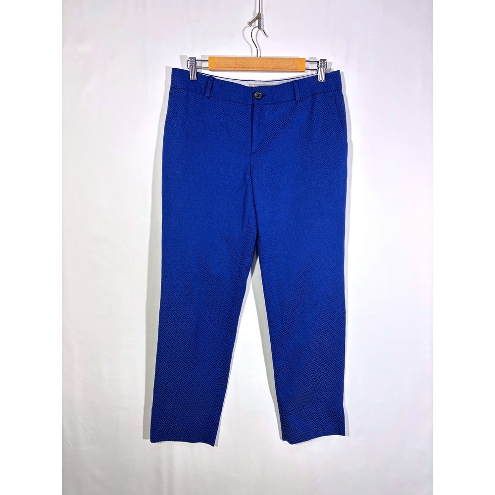 Geometric Textured Banana Republic Camden Pant Womens Size 6 Blue